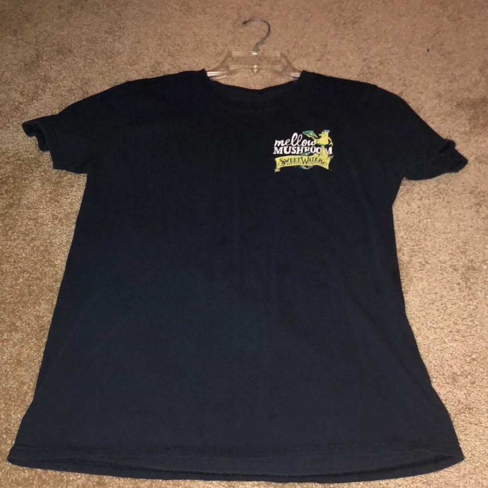 Navy mellow mushroom t-shirt.